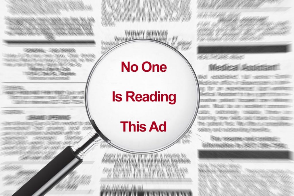No one reads classified ads